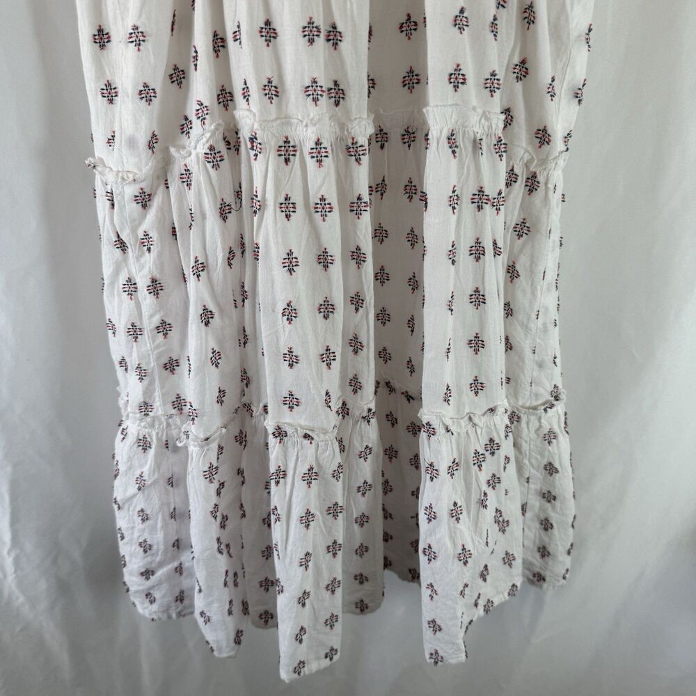 Sim and Sam Dress Women's Large White Embroidered Spaghetti Strap Tiered V-Neck - Picture 10 of 11